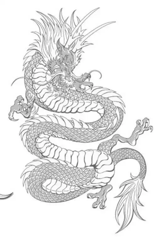 中国金龙的简笔画涂色