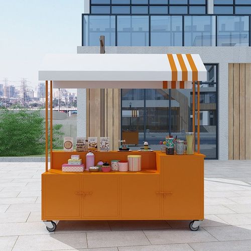 流动摆摊车铁艺花车小推车超市户外车展示台夜市地摊车台美食车