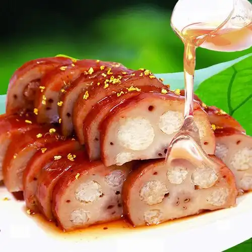 扬州宝应特产荷仙糯米藕蜜汁桂花香糯莲藕真空包装糯米糖藕即食 香糯