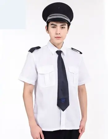 保安服短袖套装夏装套装物业安保工作服小区物业保安衬衣全套 白色