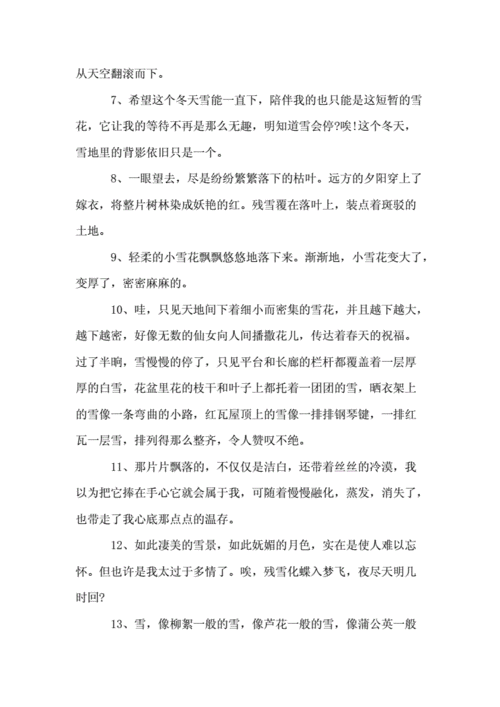 2020年朋友圈下雪感言句子大全doc11页