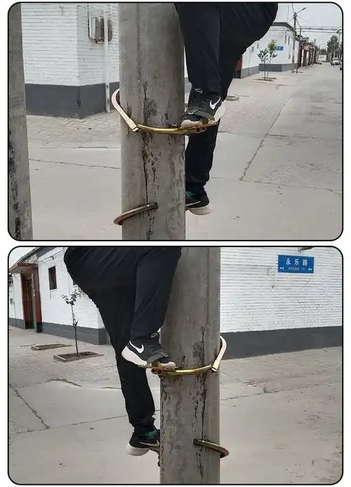 定制适用脚扣电线杆脚爬子电工脚蹬爬杆神器国标加厚水泥杆路灯杆250