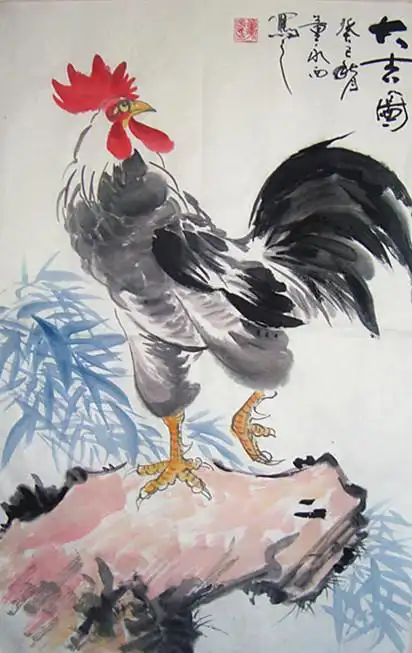 董永西写意鸡画作品欣赏