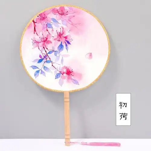 古风团扇装饰汉服古典女式圆形扇子闪电客蒲扇宫廷扇道具舞蹈配饰古装