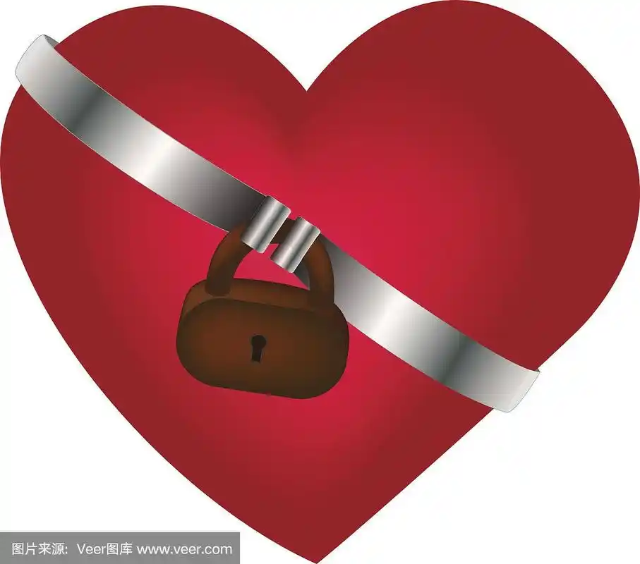 心锁上了锁.矢量图