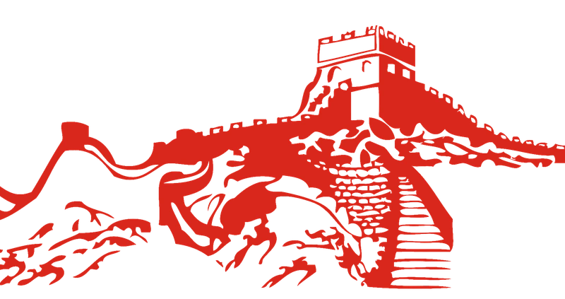 长城剪纸线条一套7张长城老剪纸长城剪纸天幕1920x4544高清视频素材