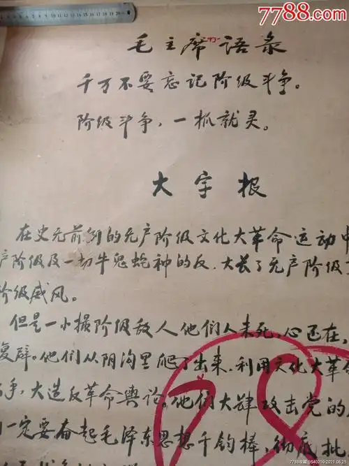 《文革时期毛笔手写——大字报(2张写成)》
