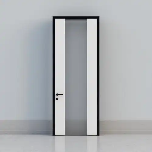 静音门-daa-镜面白色(白色门框色)3d模型下载_室内门3d模型下载_免费
