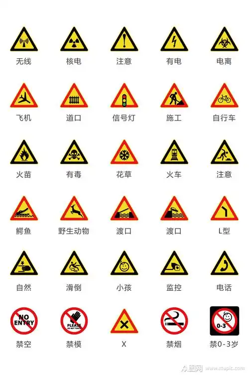 生活常见警示类图标矢量素材