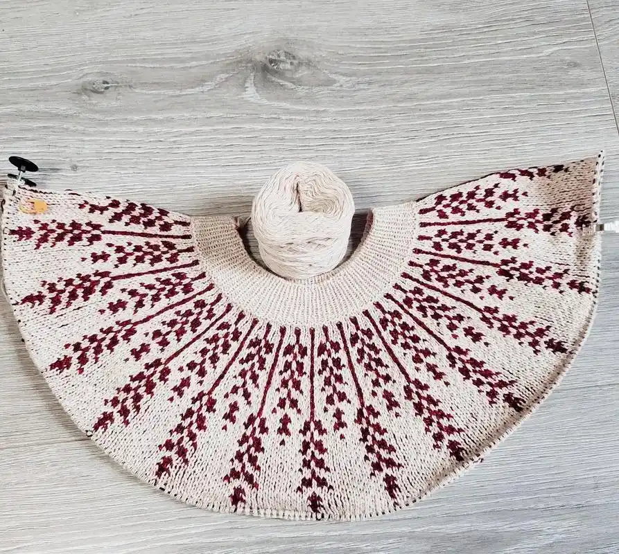 花型结束,开始刷平针#我的手工作品 #我们一起织毛衣  - 抖音