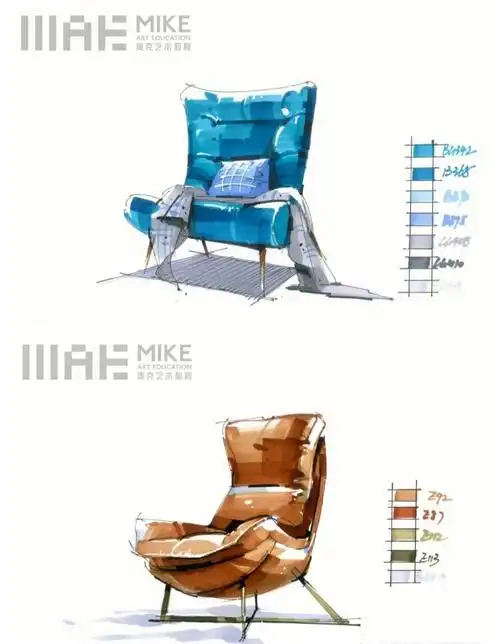 手绘干货沙发单体表达