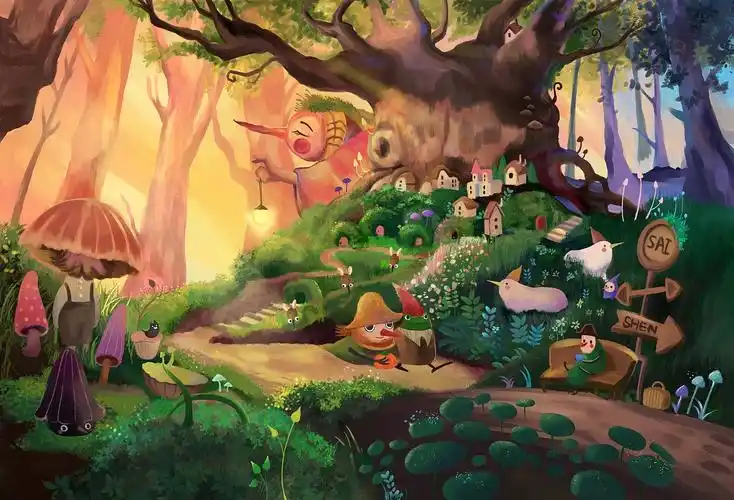 奇幻森林|插画|商业插画|伟大的院长 - 临摹作品 - 站酷 (zcool)