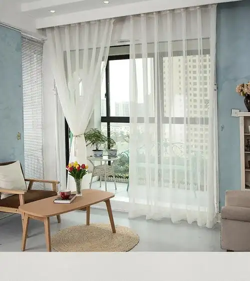 白色纱帘十字麻纱阳台纱白纱窗帘成品窗纱飘窗客厅卧室窗帘定制