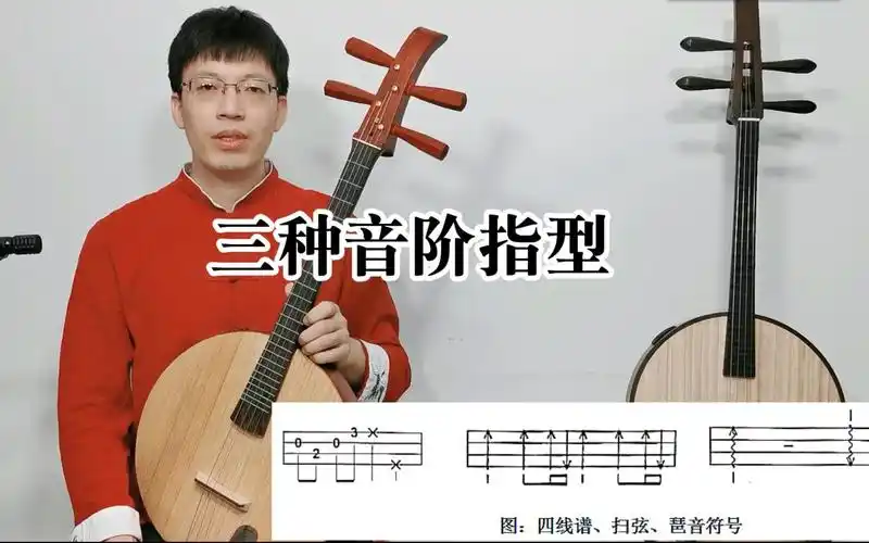 一,07,三种音阶指型(中阮弹唱教程 月亮吉他 汪秀才)