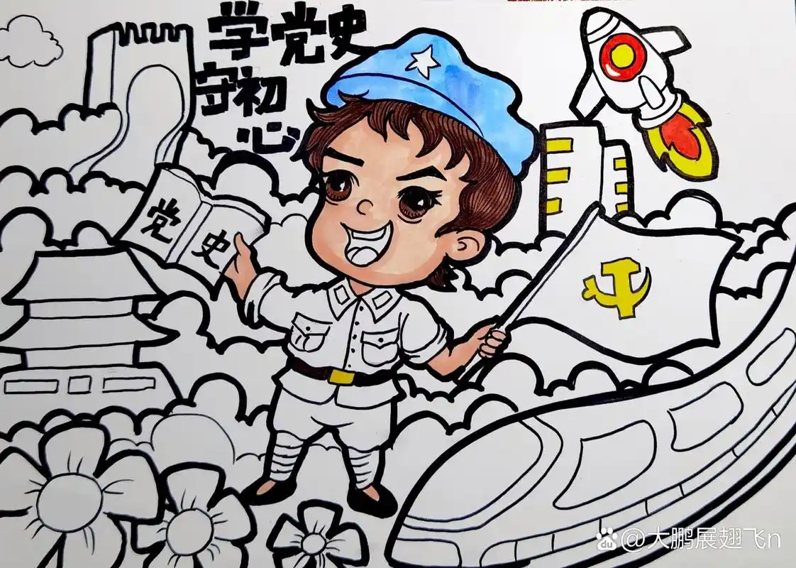 学党史绘画