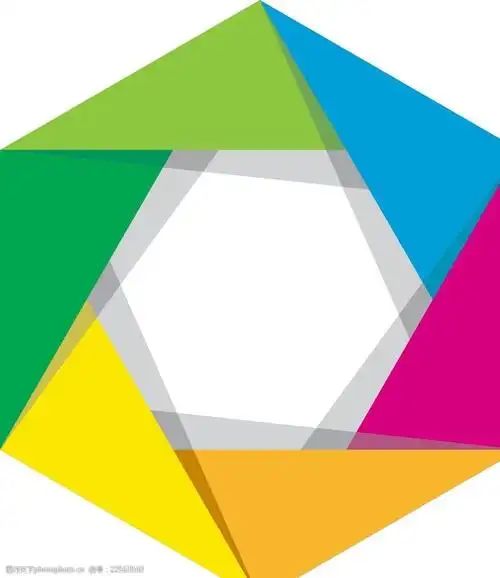 彩色六边形矢量图形素材