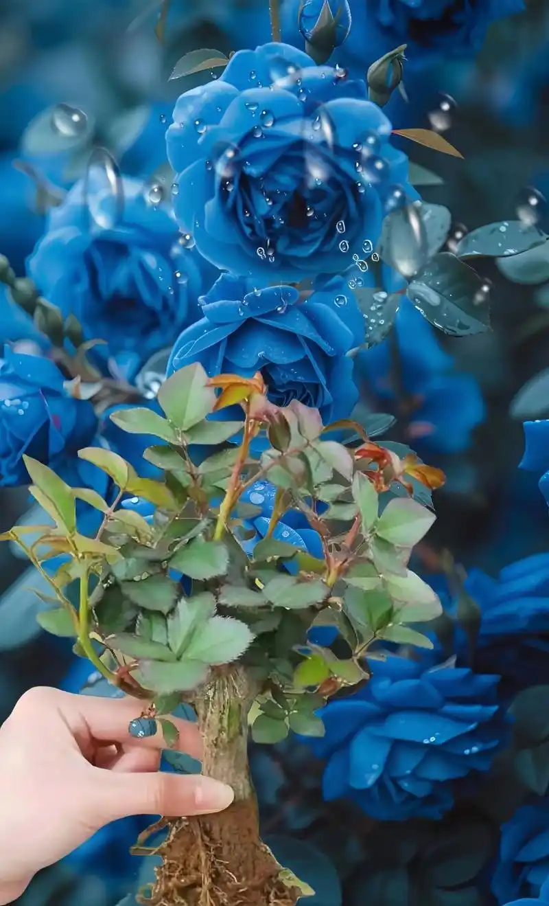 蓝色妖姬玫瑰花