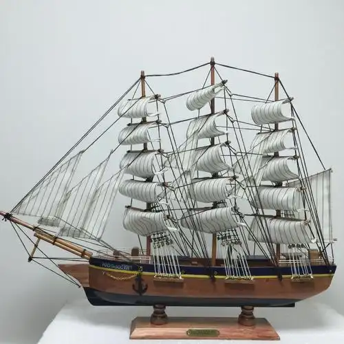 木质60cm帆船模型实木木帆船地中海风格家居装饰摆件其他特色工艺品