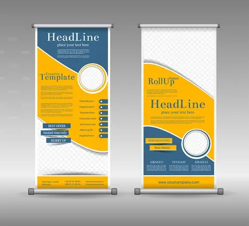 时尚易拉宝设计矢量素材