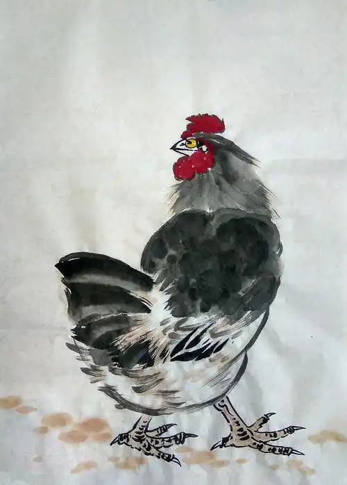 国画百鸡图