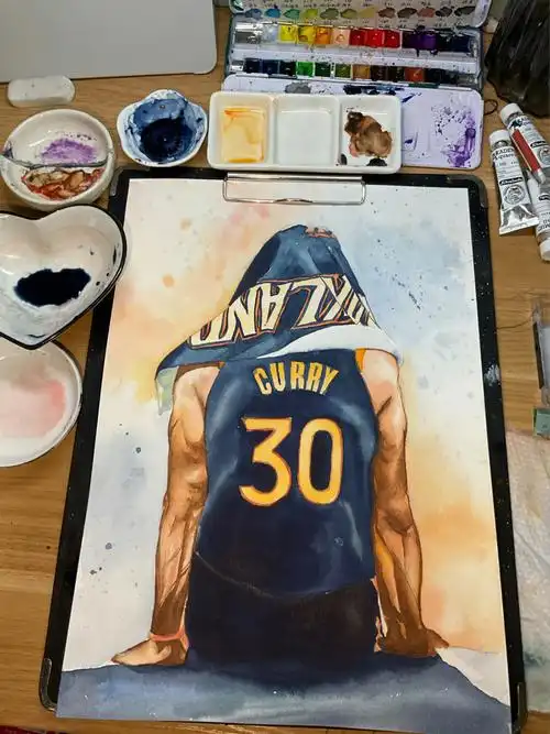 手绘客单十二月第一幅库里附过程