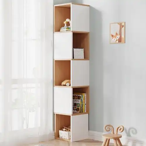 实木转角书柜拐角书架墙角边角柜北欧客厅卧室现代简约落地置物架