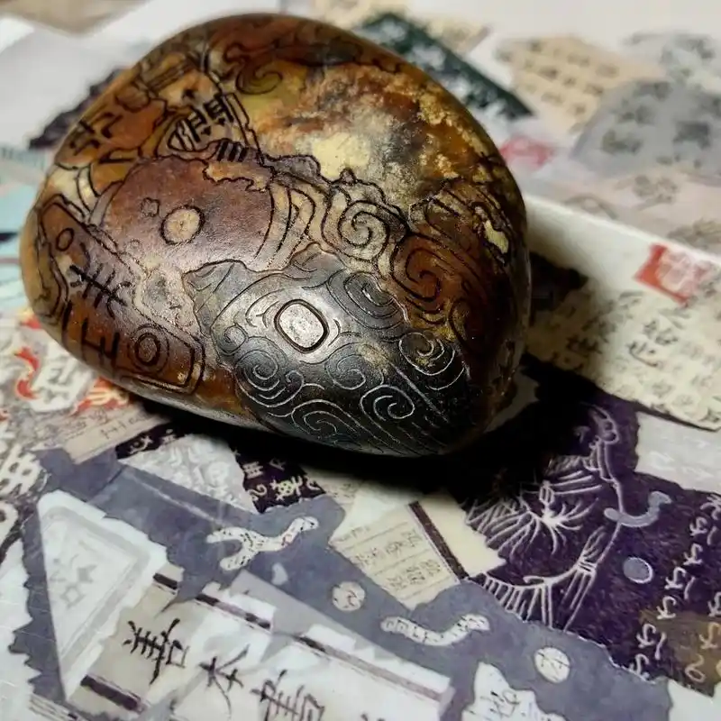 和田玉籽料#锦灰堆作品 #锦灰堆 #玉雕锦灰 - 抖音