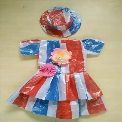 环保服装儿童时装秀diy手工制作材料女童环保亲子走秀表演出服装