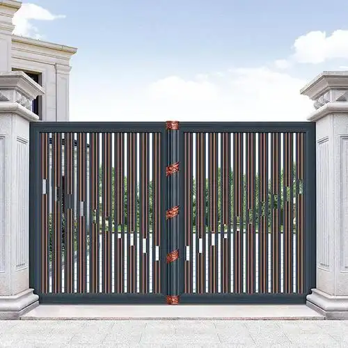 铝艺大门阳江别墅庭院大门别墅铝艺庭院大门- 蓝舰大门护栏源头厂家