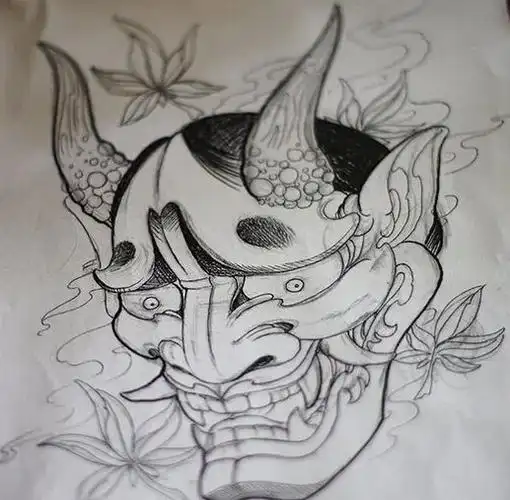 各种鬼神纹身图案手稿