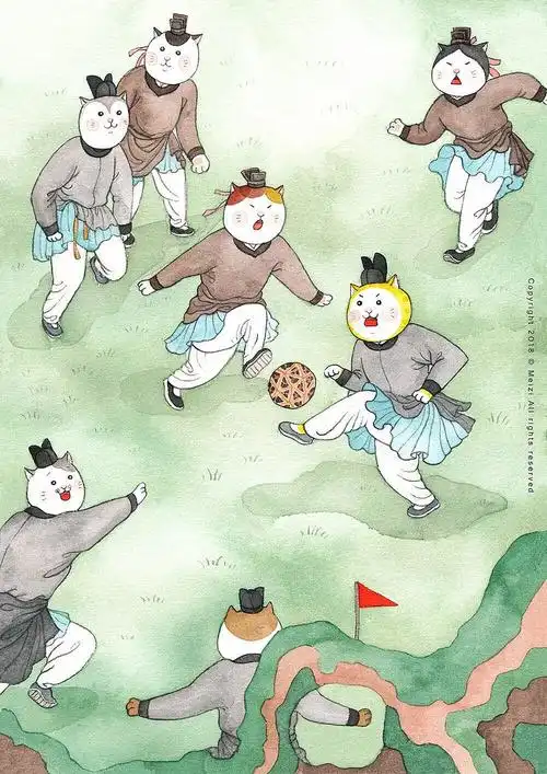 蹴鞠  br>今天给大家介绍一下古代清明节时人们喜爱的一种游戏--蹴鞠.