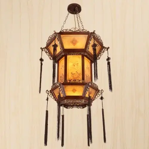 中式吊灯明清古典灯仿古宫灯实木别墅复式楼大厅灯大型酒店大堂灯