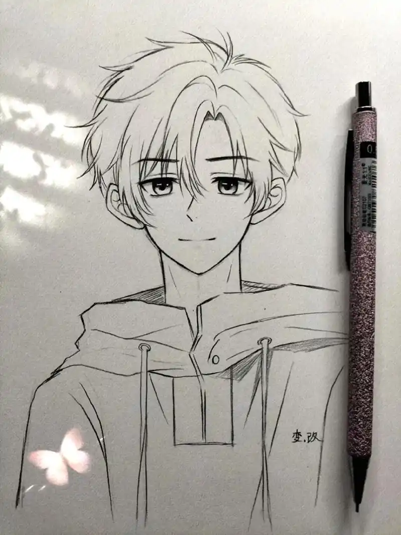 一直叫我画简单的这个够简单不.#临摹 #绘画过程分享 #男生 - 抖音