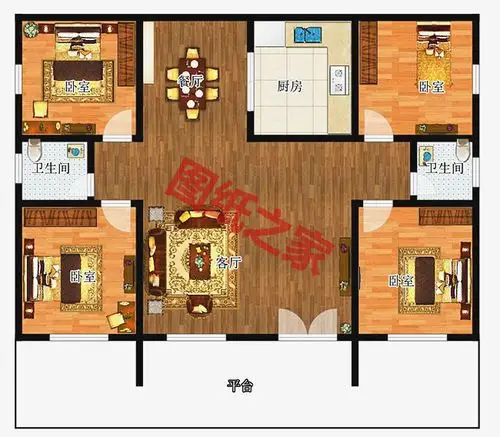 精选6套农村一层平房设计图,造价只需10万元