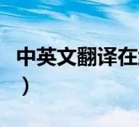 中英文翻译在线翻译器(中翻英在线翻译工具)