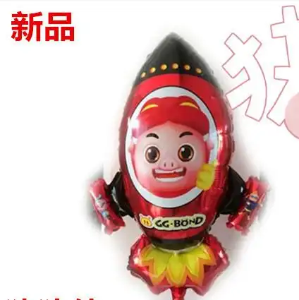 新品外贸出口高品质火箭猪猪侠铝膜气球 儿童玩具 造型升空气球图片