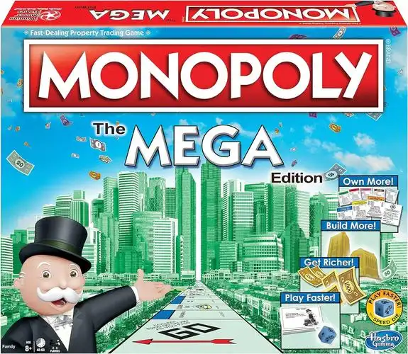 孩之宝 地产大亨 monopoly mega 大富翁超级版 支持8人 英文原版