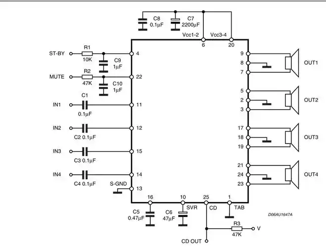 tda7851功放块各脚功能