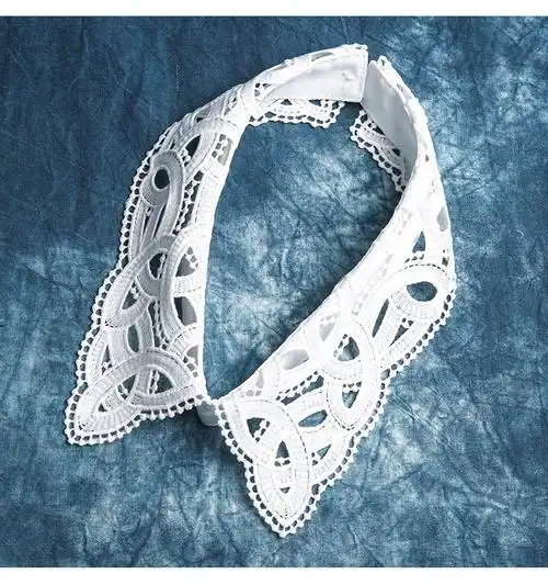 官方旗舰品牌店同款 假领子女后领袢扣百搭蕾丝镂空假衬衫领子女单独