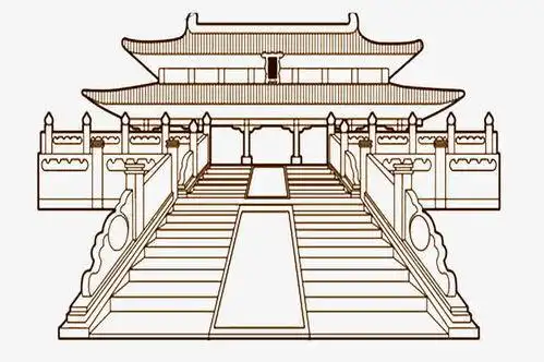故宫简笔画 故宫简笔画图片带颜色