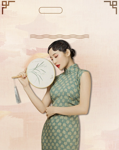 中国风旗袍背景图片