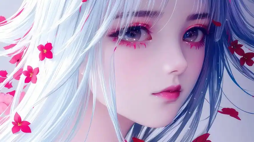 古风粉色系女孩ai绘画图集动漫卡通二次元手机电脑高清壁纸cg - 哔哩