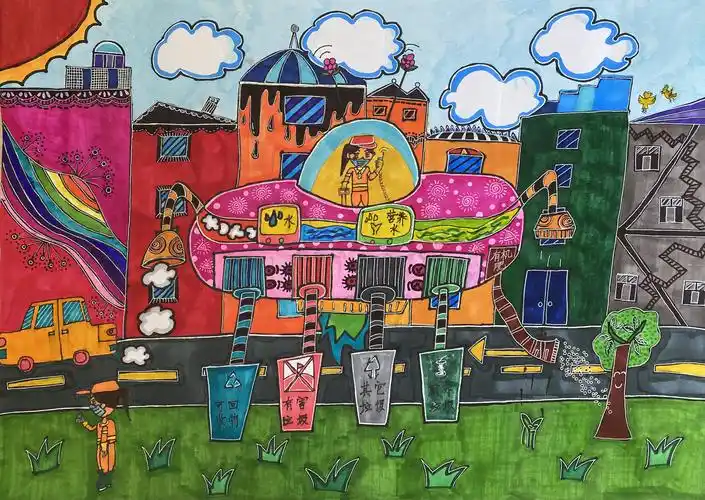 一等奖作品:三(6)谭恺励   《智能回收飞碟》8岁