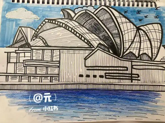 建筑手绘悉尼歌剧院