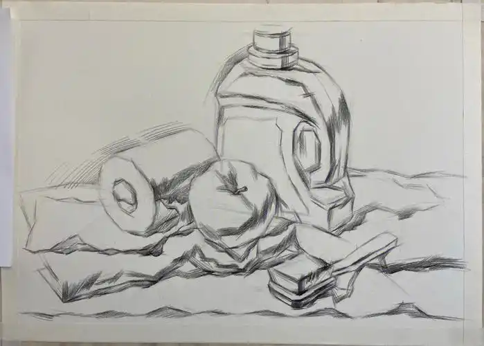 素描静物步骤图