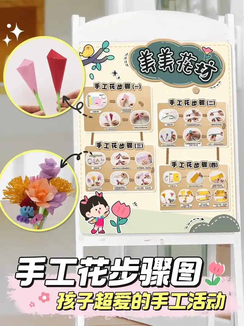 98根据步骤图来制作手工花, - 抖音