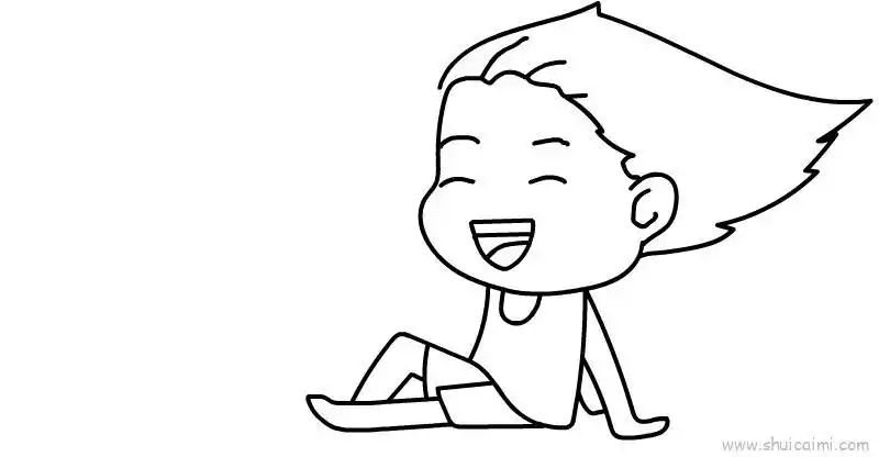 吹风扇的小朋友简笔画绘画教程