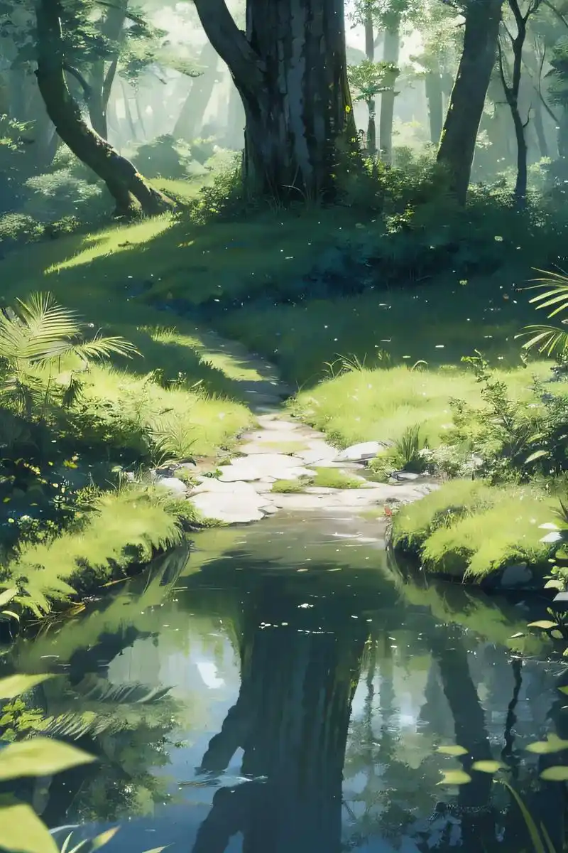 雨后丛林.#手机壁纸 #治愈系 #动漫 #欢迎取图 #每一帧 - 抖音