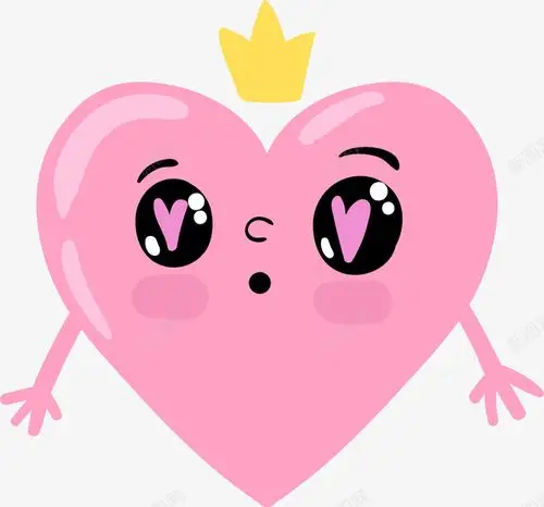 com 创意 卡通 可爱 商务 小心心 手绘 皇冠 粉色 矢量图