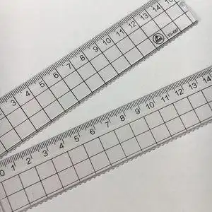 雅思18厘米网格简约有机直尺15厘米塑料尺透明波浪线透明方格格尺